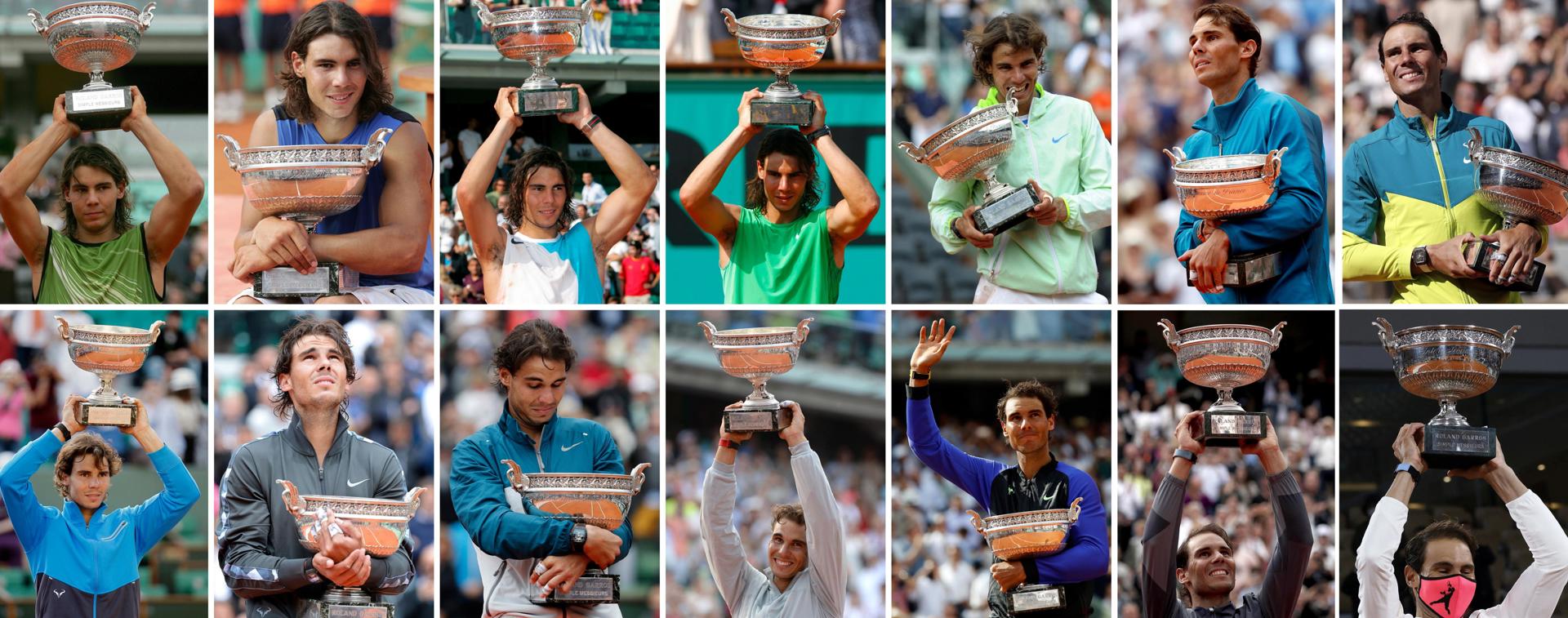 Rafa Nadal celebra sus victorias en Roland Garros. EFE/EPA/Staff