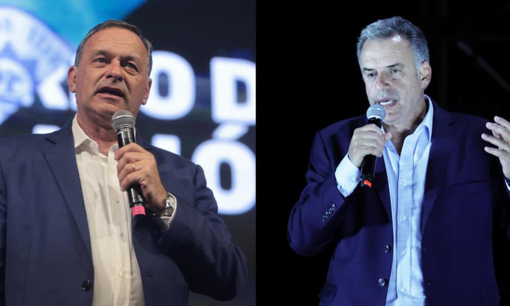 Combo de dos fotografías de los candidatos a la presidencia de Uruguay el oficialista Álvaro Delgado (i) y el opositor Yamandú Orsi. Delgado (Partido Nacional) y Orsi (Frente Amplio) se convirtieron en los dos candidatos más votados de Uruguay en las elecciones de este domingo y lucharán por la Presidencia en una segunda vuelta que se llevará a cabo el 24 de noviembre. EFE/ STR