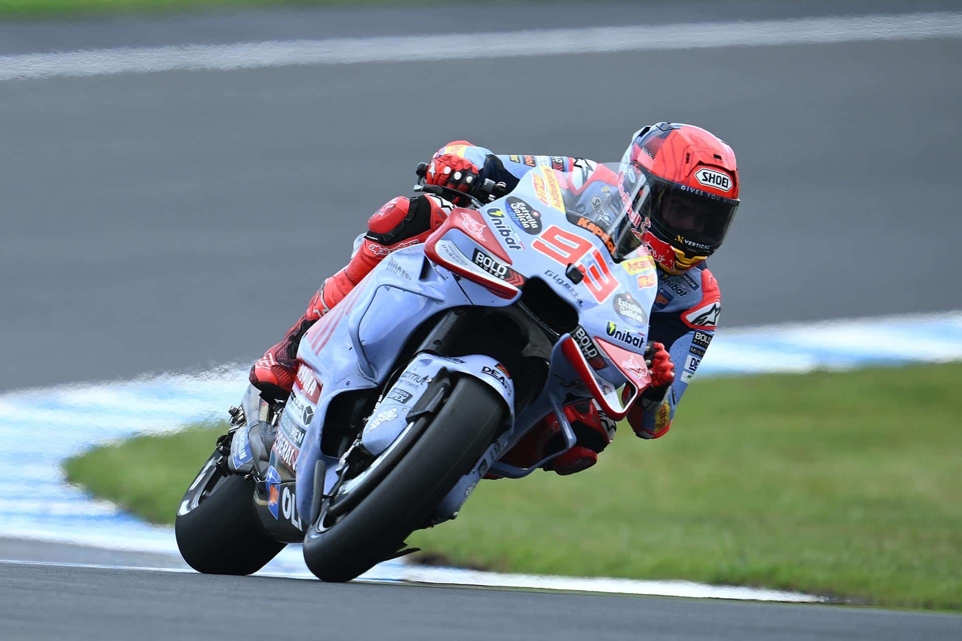 Marc Márquez, en acción durante los entrenamientos libres de MotoGP del Gran Premio de Australia de Motociclismo, en el circuito de Phillip Island. (Motociclismo, Ciclismo, España) EFE/EPA/JOEL CARRETT AUSTRALIA Y NUEVA ZELANDA OUT