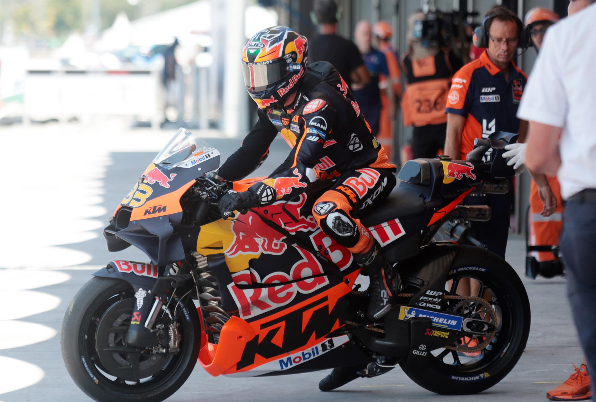 Brad Binder, durante un entrenamiento en Indonesia. EFE/EPA/ADI WEDA/Archivo