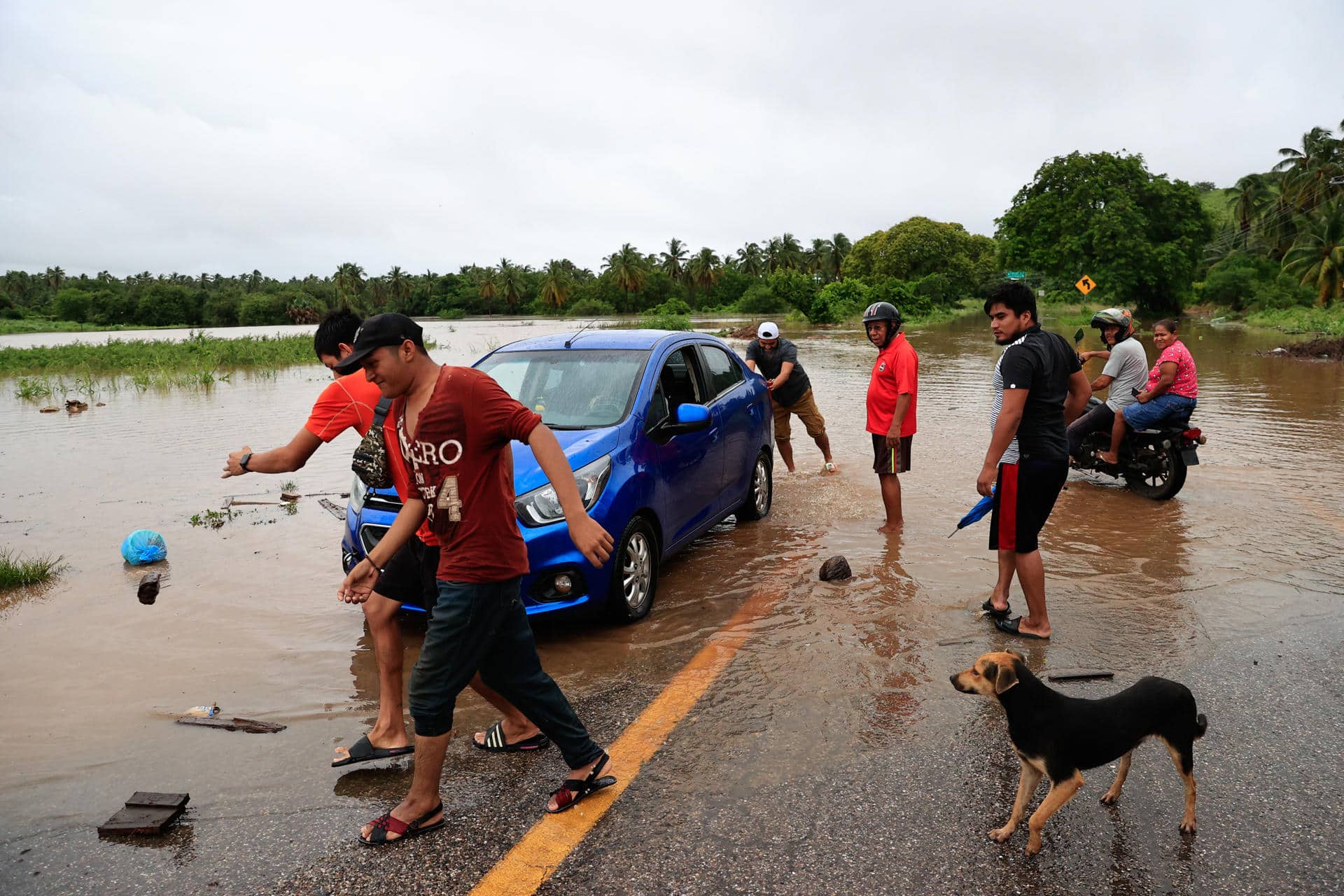 Imagen de archivo que muestra las inundaciones por la llegada de una tormenta al municipio de Técpan de Galeana en el balneario de Acapulco, estado de Guerrero (México). EFE/ David Guzmán