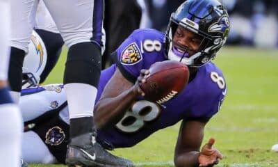 Lamar Jackson, mariscal de campo de los Baltimore Ravens. EFE/EPA/ERIK S. LESSER