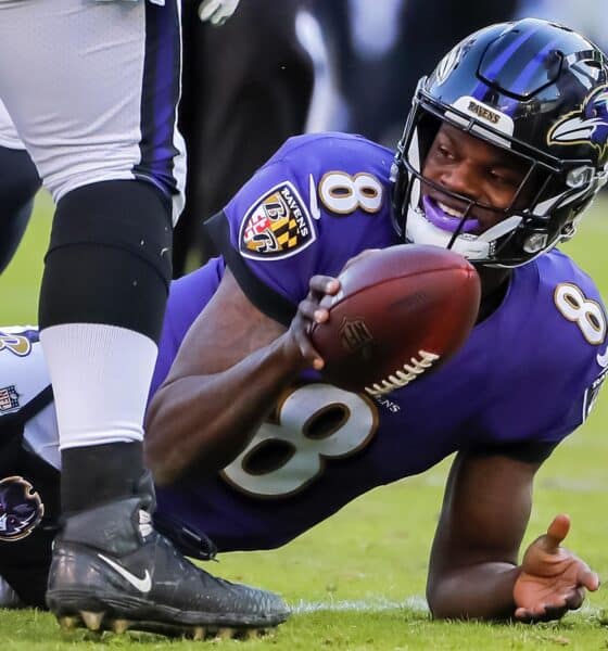 Lamar Jackson, mariscal de campo de los Baltimore Ravens. EFE/EPA/ERIK S. LESSER