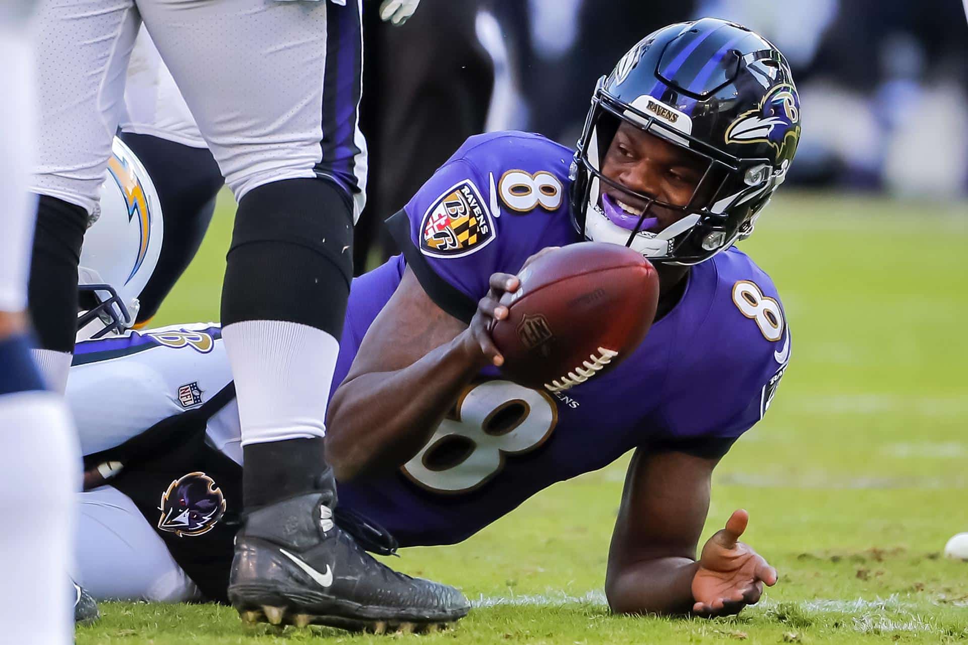 Lamar Jackson, mariscal de campo de los Baltimore Ravens. EFE/EPA/ERIK S. LESSER