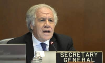 El secretario general de la Organización de Estados Americanos (OEA), Luis Almagro, habla durante una sesión extraordinaria del Consejo Permanente en la sede del organismo en Washington (Estados Unidos). Archivo. EFE/ Lenin Nolly