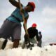 Fotografía de archivo en donde se ve un trabajador en una mina de sal en Maracaibo, estado de Zulia (Venezuela). EFE/David Fernández