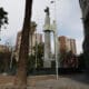 Fotografía del monumento 'Gloria y Victoria a Carabineros', este martes en Santiago (Chile). EFE/ Elvis González