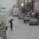 Vista general de las fuertes lluvias que han provocado inundaciones en la ciudad de Cancún, estado mexicano de Quintana Roo. Archivo. EFE/Alonso Cupul