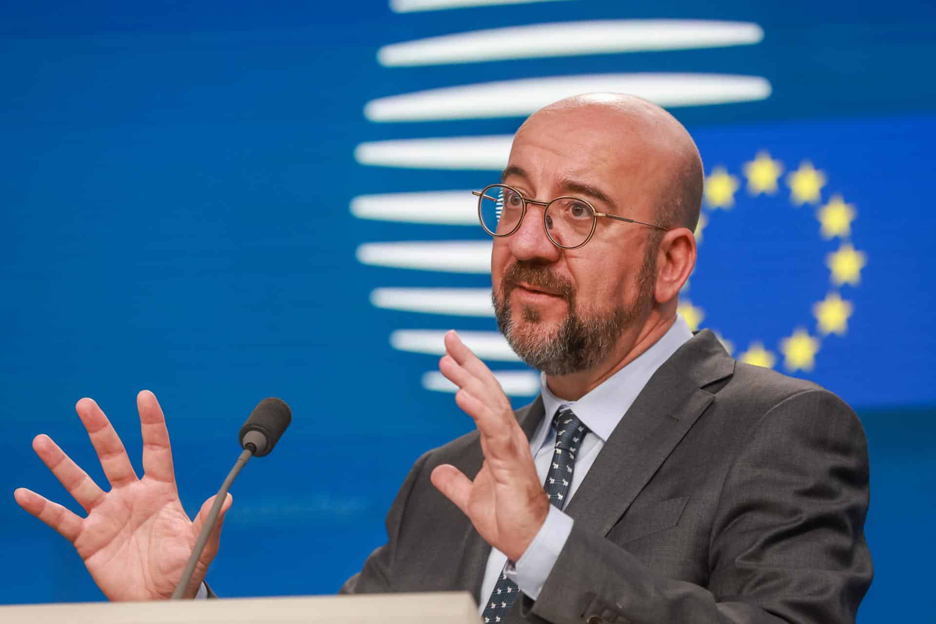 El presidente del Consejo Europeo, Charles Michel, durante la cumbre del Consejo Europeo en Bruselas, Bélgica, el 17 de octubre de 2024.EFE/EPA/Olivier Hoslet