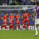 Los jugadores del Rayo celebran el gol de Jorge De Frutos, durante el partido de la novena jornada de LaLiga EA Sports disputado entre el Real Valladolid y el Rayo Vallecano en el estadio José Zorrilla de Valladolid. EFE/R. García