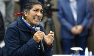 Fotografía de archivo del excandidato presidencial y activista ambiental Yaku Pérez, en Quito (Ecuador). EFE/ José Jácome