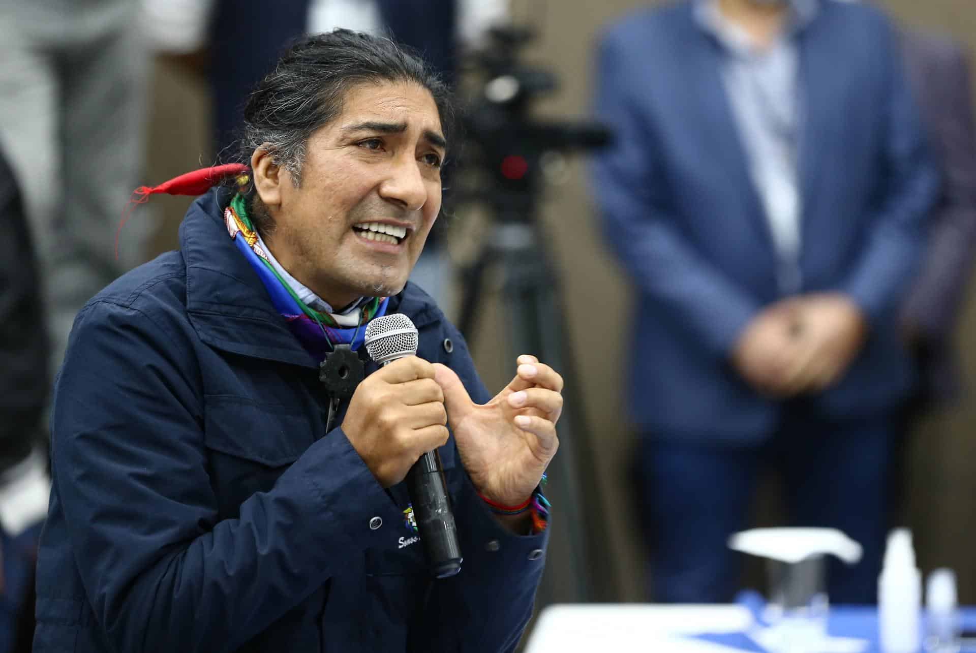 Fotografía de archivo del excandidato presidencial y activista ambiental Yaku Pérez, en Quito (Ecuador). EFE/ José Jácome