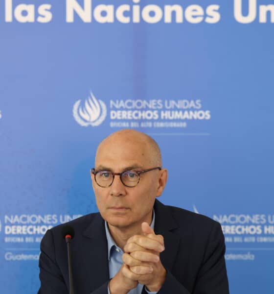 Fotografía de archivo del 19 de julio de 2024 del alto comisionado de las Naciones Unidas para los Derechos Humanos, Volker Türk, en una rueda de prensa en Ciudad de Guatemala (Guatemala). EFE/ Mariano Macz