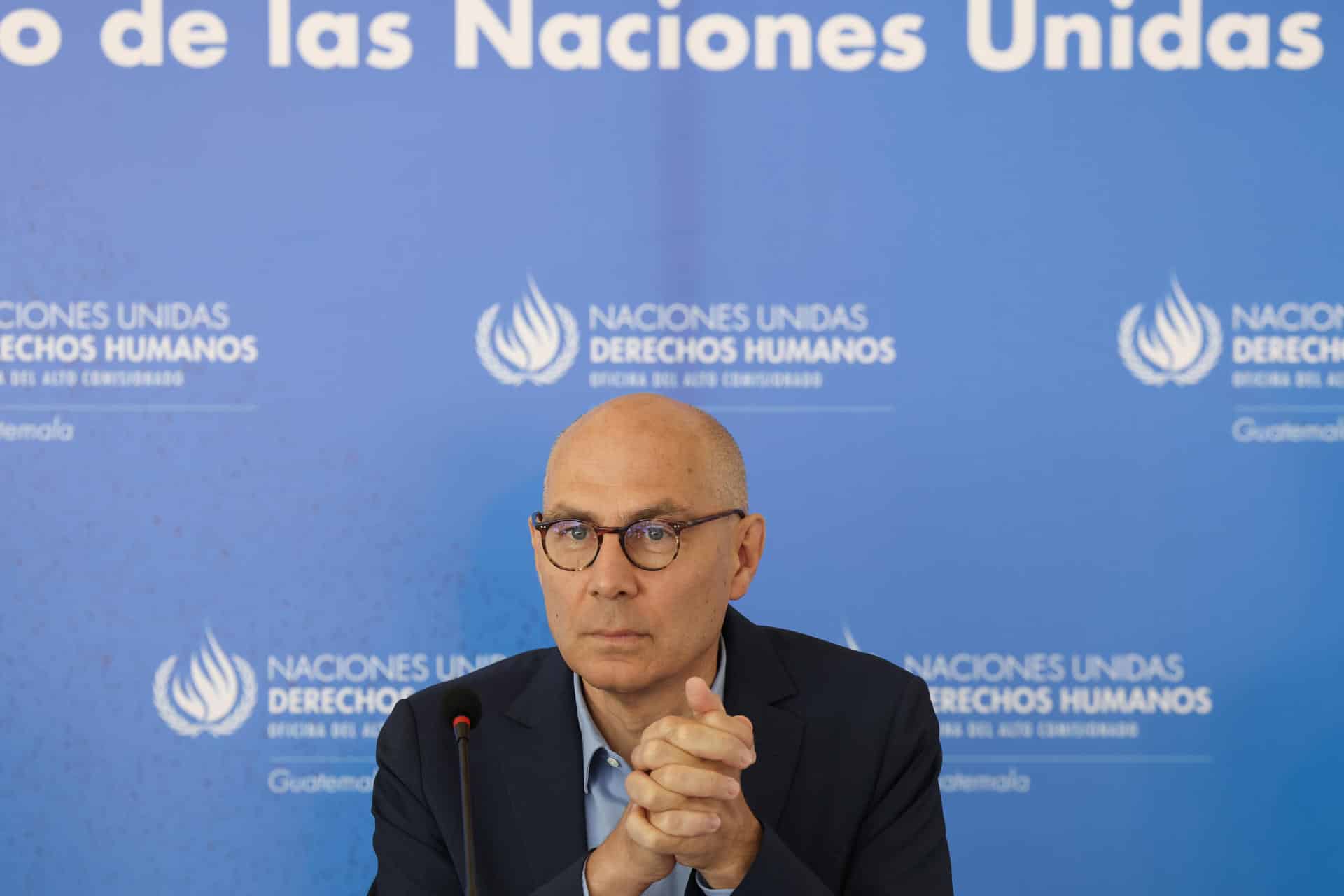 Fotografía de archivo del 19 de julio de 2024 del alto comisionado de las Naciones Unidas para los Derechos Humanos, Volker Türk, en una rueda de prensa en Ciudad de Guatemala (Guatemala). EFE/ Mariano Macz