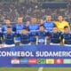 Jugadores de Cruzeiro posan en un partido de la Copa Sudamericana en Belo Horizonte (Brasil). EFE/ Joao Guilherme