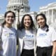 Las hermanas "soñadoras" Ingrid (i), Indira (c) e Imegrani Islas posan cerca del edificio del Congreso en Washington (Estados Unidos). EFE/ Lenin Nolly