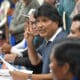 Fotografía del 4 de octubre de 2024 del expresidente Evo Morales (2006-2019) en una rueda de prensa, en Cochabamba (Bolivia). EFE/Jorge Abrego