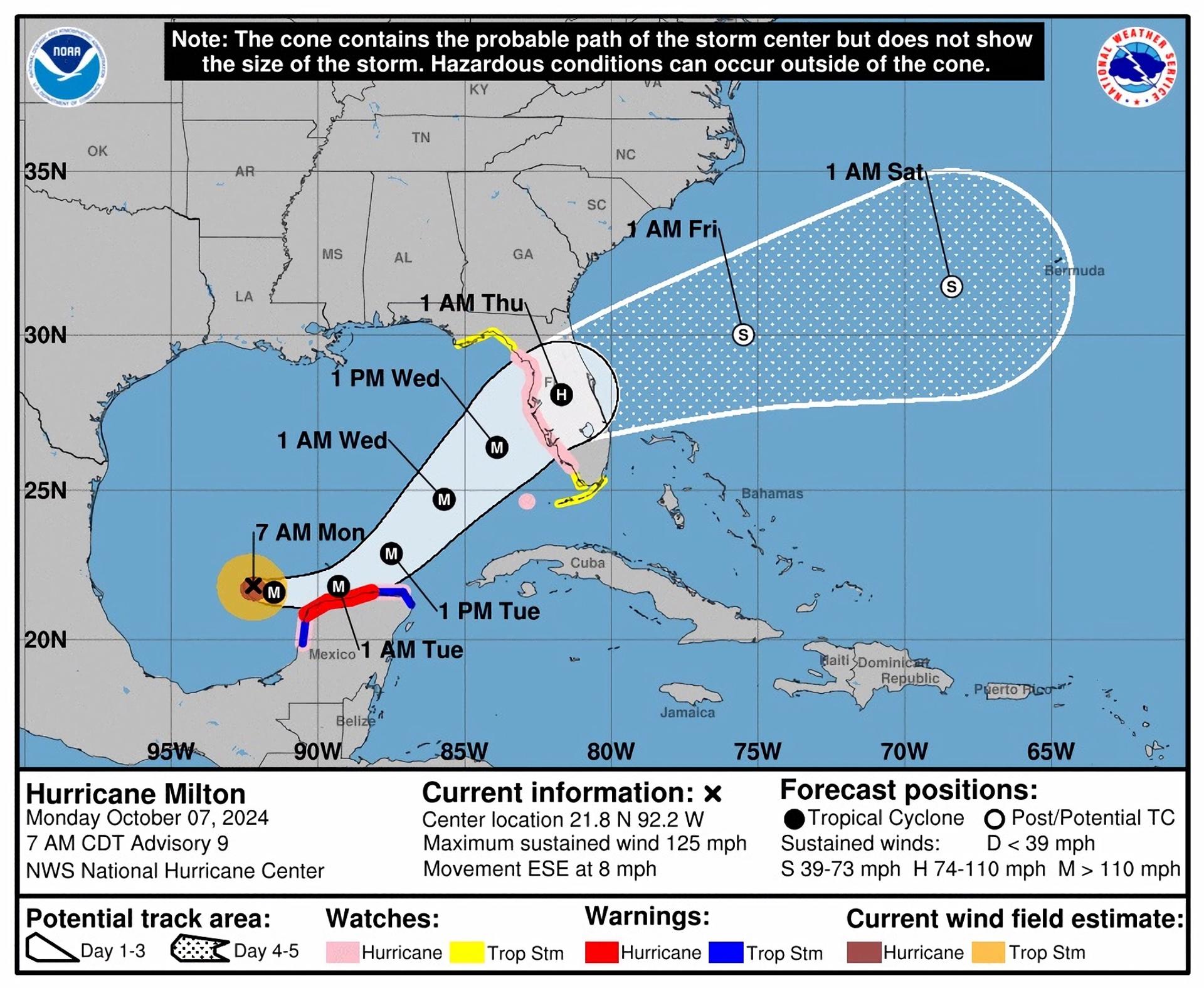 Imagen cedida por el Centro Nacional de Huracanes (NHC) estadounidense este lune EFE/NHC