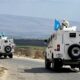 Fotografía de archivo de vehículos de la Fuerza Provisional de las Naciones Unidas para el Líbano (UNIFIL) que patrullan en la aldea de Wazzani, en el sur del Líbano, el 15 de septiembre de 2024. EFE/EPA/Str