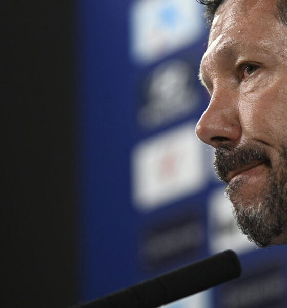 Simeone, durante la rueda de prensa de este sábado. EFE/ Víctor Lerena