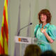 Fotografía de archivo del 31 de mayo de 2024 de la filóloga y escritora española Irene Vallejo meintras recoge el Premio de las Letras Aragonesas, en Zaragoza (España). EFE/Javier Belver