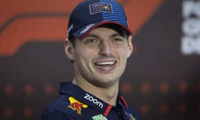 El piloto neerlandés de Red Bull, Max Verstappen, participa este jueves en la rueda de prensa en Sao Paulo (Brasil). EFE/ Isaac Fontana