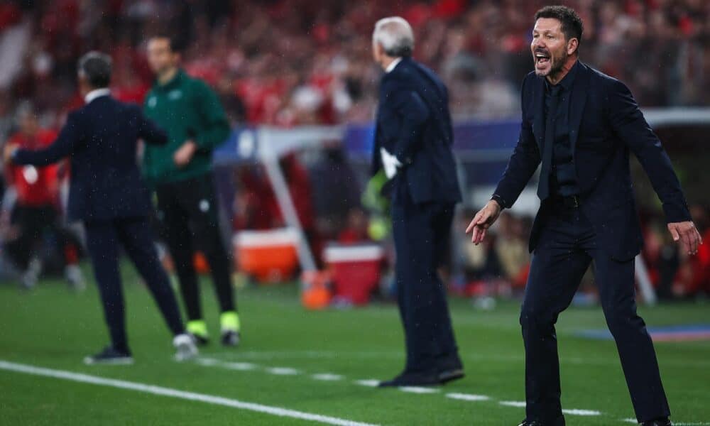 El entrenador del Atletico Madrid Diego Simeone en Lisboa. EFE/EPA/RODRIGO ANTUNES