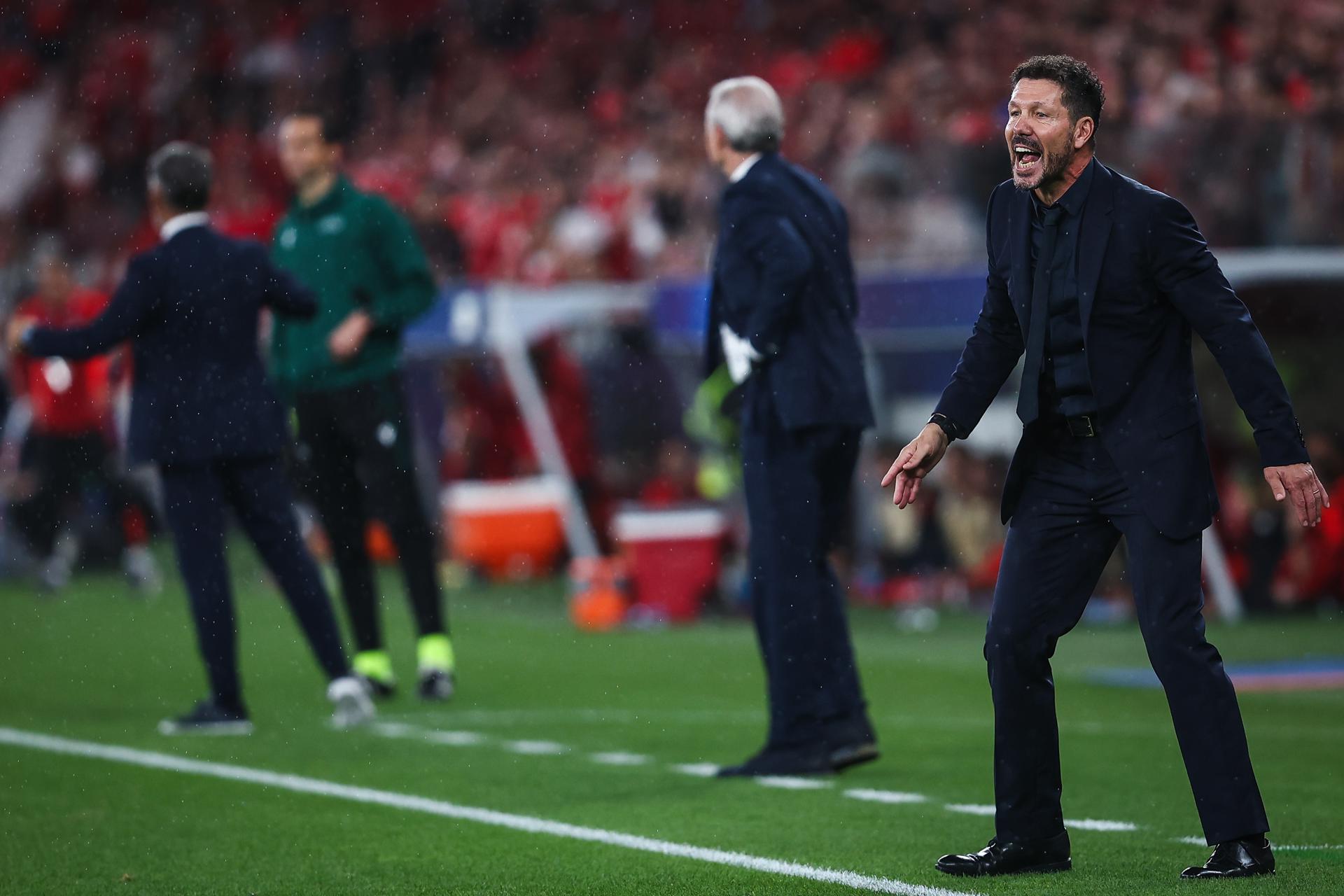 El entrenador del Atletico Madrid Diego Simeone en Lisboa. EFE/EPA/RODRIGO ANTUNES