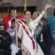 La presidenta de México, Claudia Sheinbaum, participa en la ceremonia de entrega del Bastón de Mando por parte de los representantes de los pueblos indígenas, este martes en Ciudad de México (México). EFE/ Isaac Esquivel