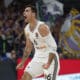 El alero del Real Madrid Alberto Abalde reacciona durante el encuentro correspondiente a la Euroliga entre el Real Madrid y el Panathinaikos en el WiZink Center de Madrid, este jueves. EFE/ Juanjo Martín