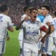 Jugadores de Cruzeiro celebran un gol de Kaio Jorge en un partido de las semifinales de la Copa Sudamericana. EFE/ Juan Ignacio Roncoroni