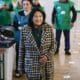 La presidenta de Georgia, Salomé Zourabichvili, sonríe en un colegio electoral durante las elecciones parlamentarias en Tiflis, Georgia, el 26 de octubre de 2024. EFE/EPA/DAVID MDZINARISHVILI