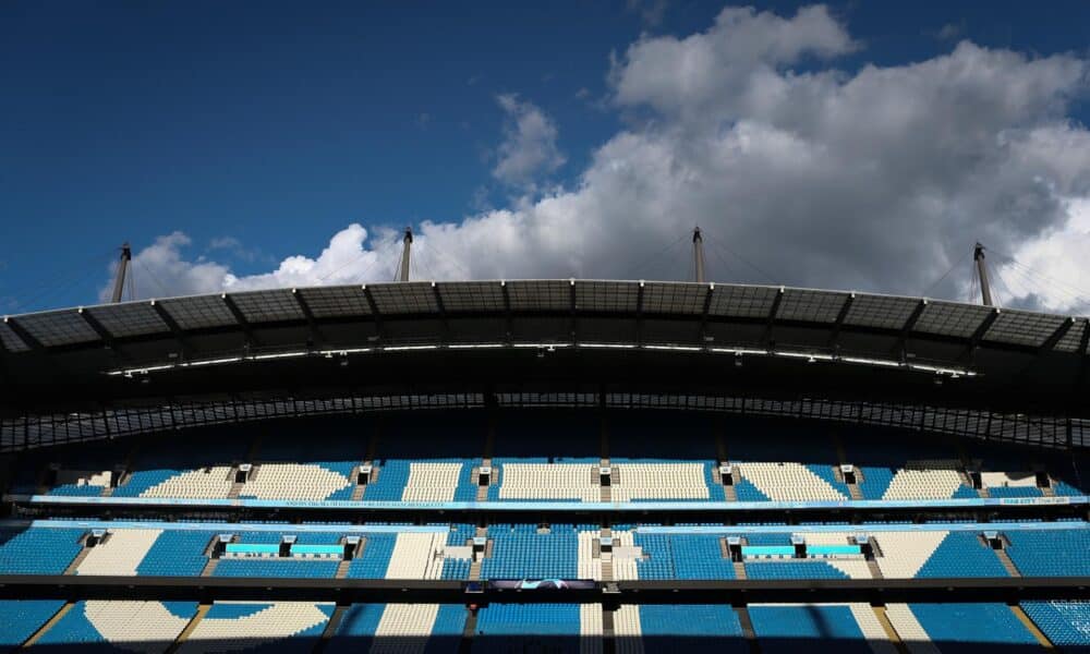 Vista general del Etihad Stadium durante un entrenamiento del Mnachester City. EFE/EPA/ADAM VAUGHAN