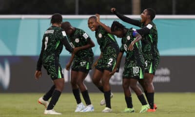 Jugadoras de Nigeria celebran un gol este sábado, en un partido del grupo A de la Copa Mundial Femenina sub-17. EFE/ Diana Sánchez