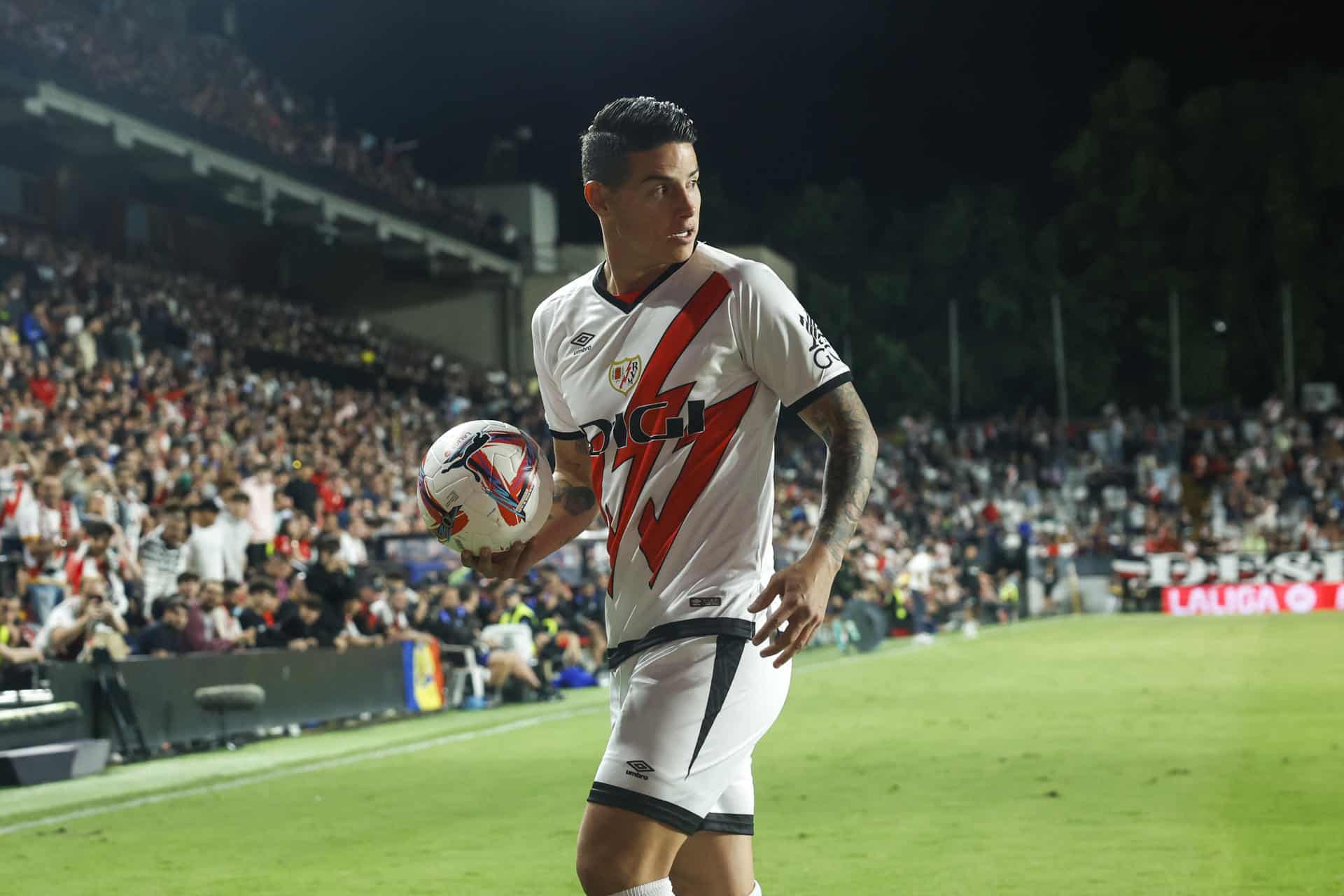 El centrocampista colombiano del Rayo Vallecano James Rodríguez. EFE/Juanjo Martín