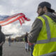 Trabajadores del puerto marítimo de Nueva Jersey, miembros del sindicato International Longshoremen’s Association (ILA), durante su huelga en el puerto de Nueva York y Nueva Jersey (EE.UU.). EFE/Ángel Colmenares