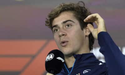 El piloto argentino de Williams, Franco Colapinto, en la rueda de prensa en el circuito de Interlagos, sede del próximo Gran Premio de F1, en Sao Paulo (Brasil). EFE/ Isaac Fontana