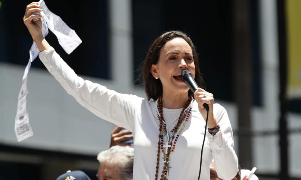 Fotografía de archivo de la líder opositora venezolana, María Corina Machado. EFE/ Ronald Peña