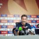 El entrenador de la selección de fútbol de Panamá, Thomas Christiansen, habla durante una rueda de prensa este miércoles en Ciudad de Panamá (Panamá). EFE/Rogelio Adonican Osorio