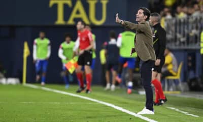 El entrenador del Villarreal, Marcelino García Toral, durante el partido de la décima jornada de LaLiga EA Sports que Villarreal CF y Getafe CF disputan este domingo en el estadio de la Cerámica. EFE/Andreu Esteban