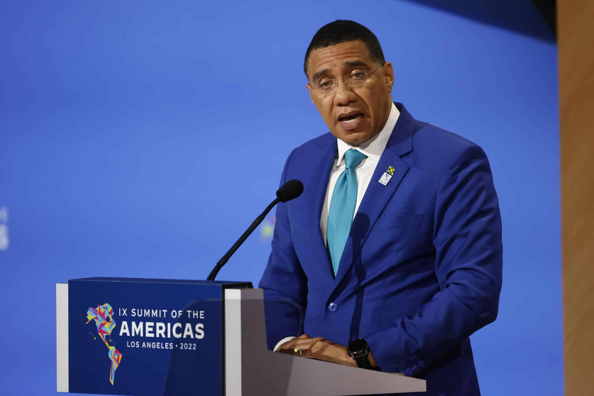 Foto de archivo del primer ministro de Jamaica, Andrew Holness. EFE/ Alberto Valdes