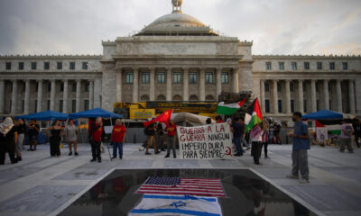 Cientos de personas participan en una concentración frente al Capitolio a favor de Palestina este 5 de octubre de 2024, en Fajardo (Puerto Rico). EFE/Thais Llorca