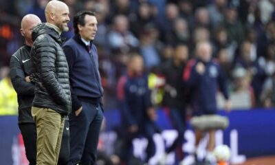 El entrenador Erik ten Hag, del Manchester United, durante el partido de la Premier League que han jugado Aston Villa y Manchester United en Birmingham, Reino Unido. EFE/EPA/TIM KEETON