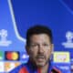 Diego Simeone, en el estadio Metropolitano, durante la rueda de prensa. EFE/ Sergio Pérez