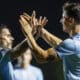 Tadeo Allende celebra el tercer gol del Celta. EFE/Jorge Zapata