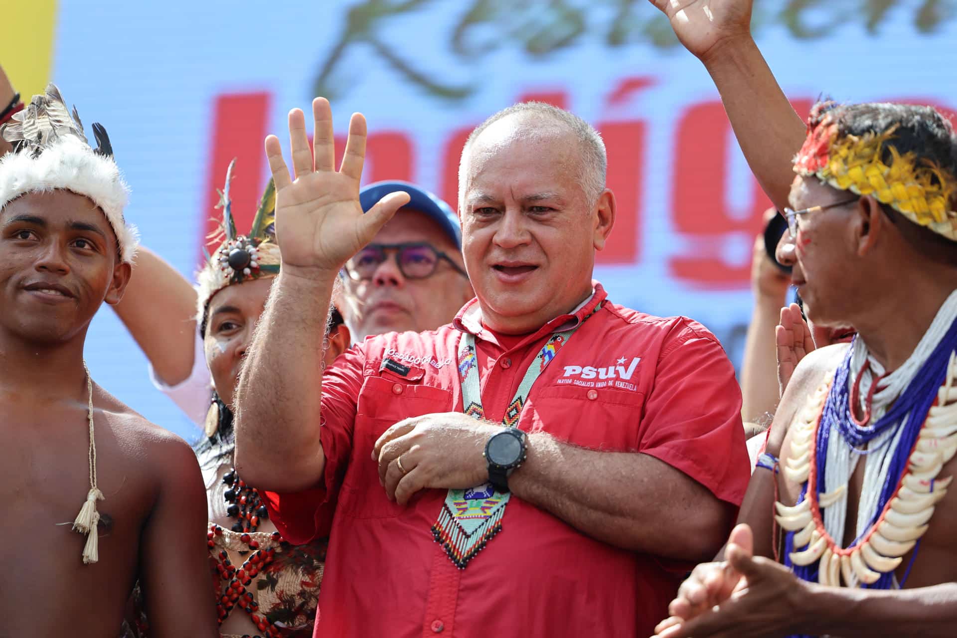 Fotografía del 12 de octubre de 2024 de Diosdado Cabello, ministro del Interior y Justicia de Venezuela en Caracas (Venezuela). EFE/ Miguel Gutiérrez