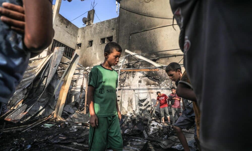 Ataque israelí el 14 de octubre de 2024 en Deir Al Balah, en Gaza. EFE/EPA/MOHAMMED SABER