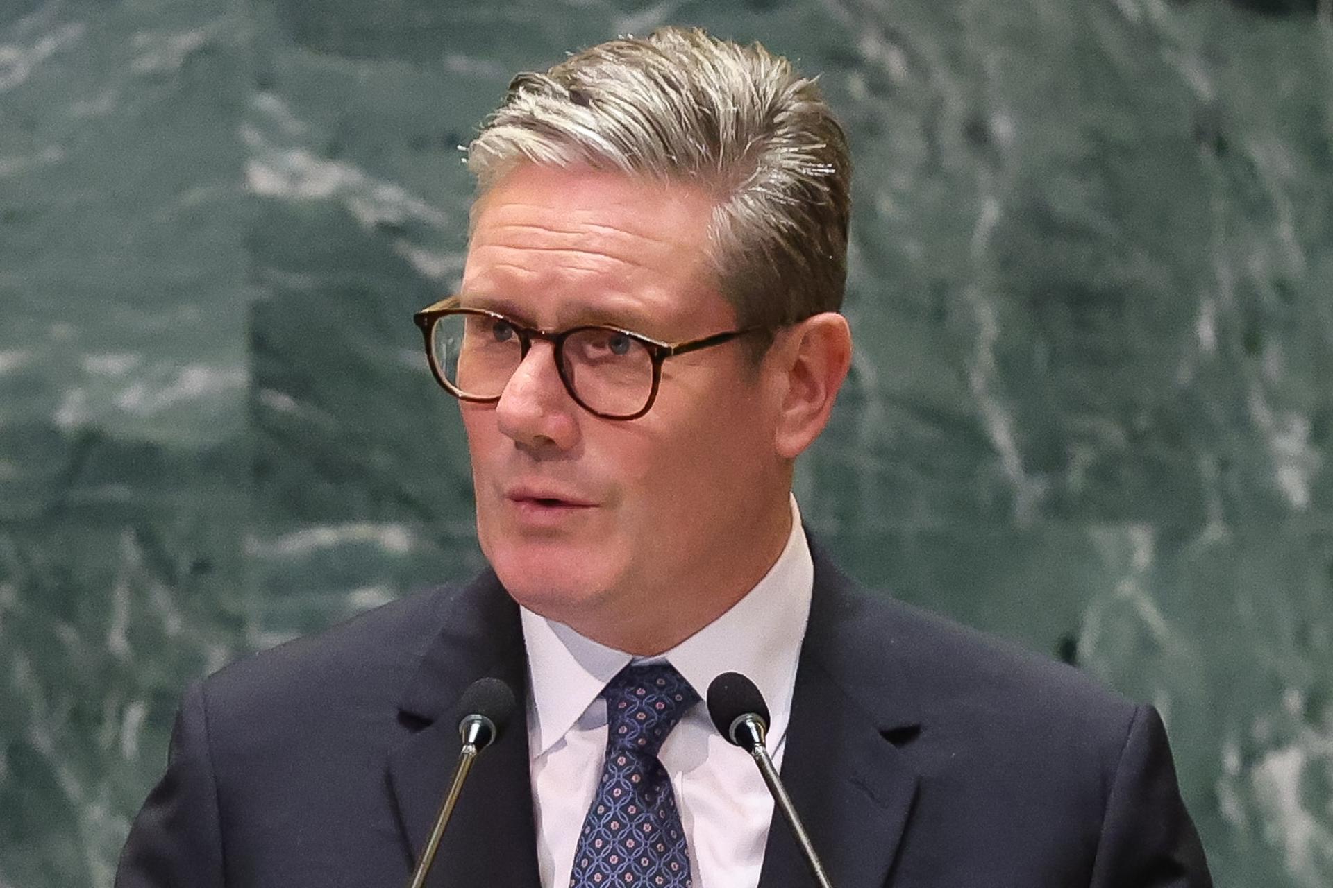 Fotografía de archivo de Keir Starmer, Primer Ministro del Reino Unido, durante el debate general del 79º período de sesiones de la Asamblea General de las Naciones Unidas en Nueva York (EE.UU.), el 26 de septiembre de 2024. EFE/EPA/Stephani Spindel