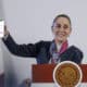 La presidente de México Claudia Sheinbaum, habla este miércoles durante una rueda en Palacio Nacional de la Ciudad de México (México). EFE/ Isaac Esquivel