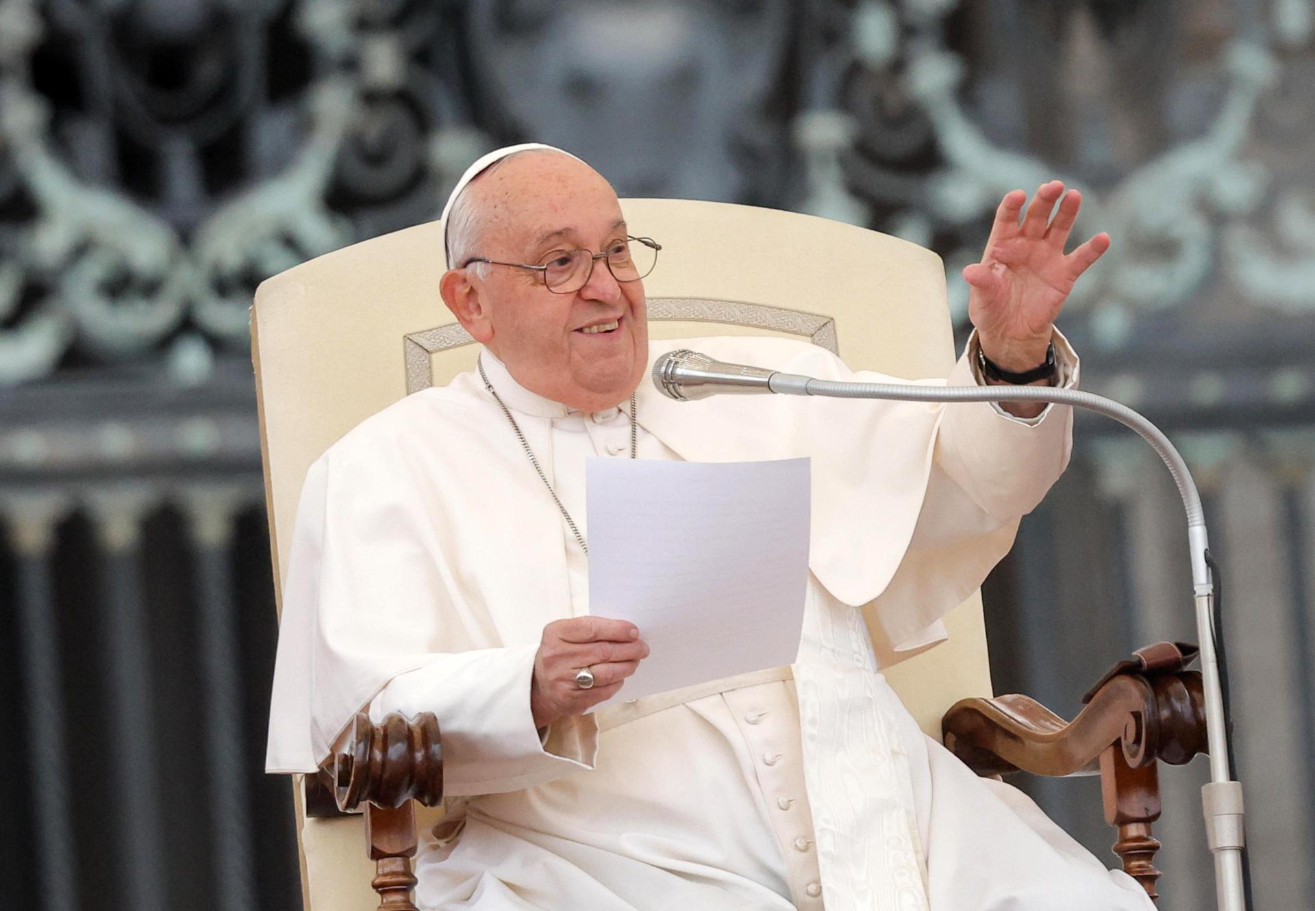 El papa Francisco en la Audiencia General de los miércoles. EFE/EPA/GIUSEPPE LAMI